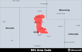 801 Area Code - Location map, time zone, and phone lookup