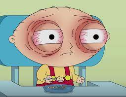 reactions on X: stewie griffin family guy baby in high chair eyes red and  bulging out of head pain https://t.co/4l0p8rgZg4 / X