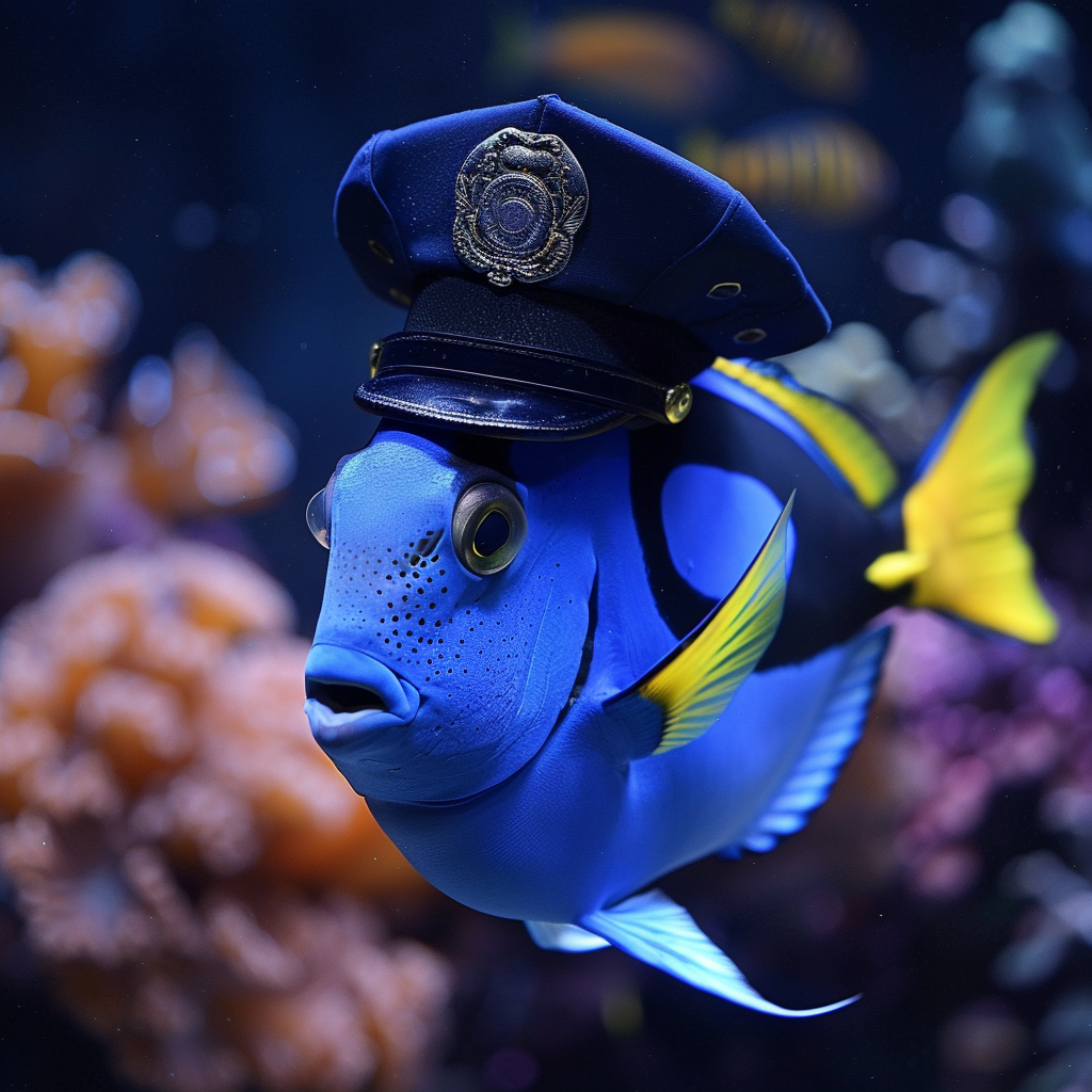 priestofdiscontent_A_blue_tang_dory_fish_dressed_up_like_a_poli_9759cdd3-cd41-4a58-951e-3bc9a1...png