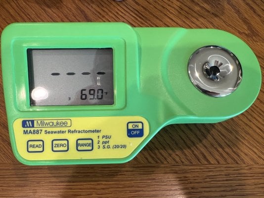 Used Milwaukee Refractometer MA877 for sale. Works perfectly with calibration fluid and box $75.00 shipped