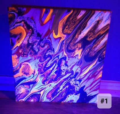 Reef inspired florescent paintings