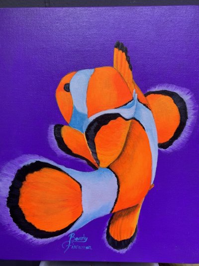 Fluorescent clownfish painting